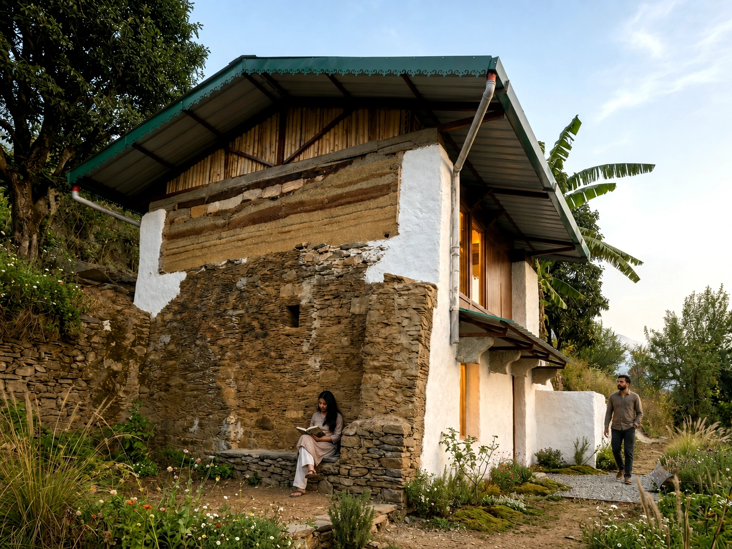 Sunny heritage stone room exterior