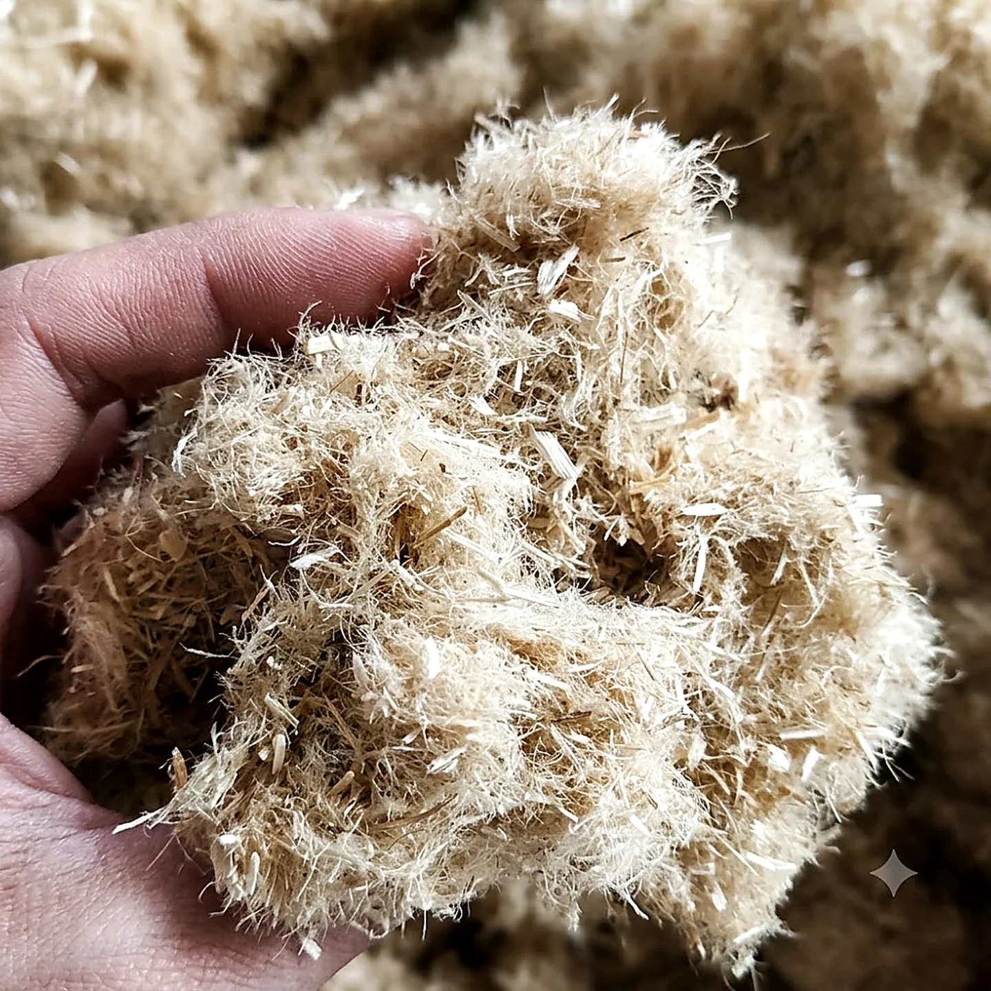 Short hemp fibre macro photograph