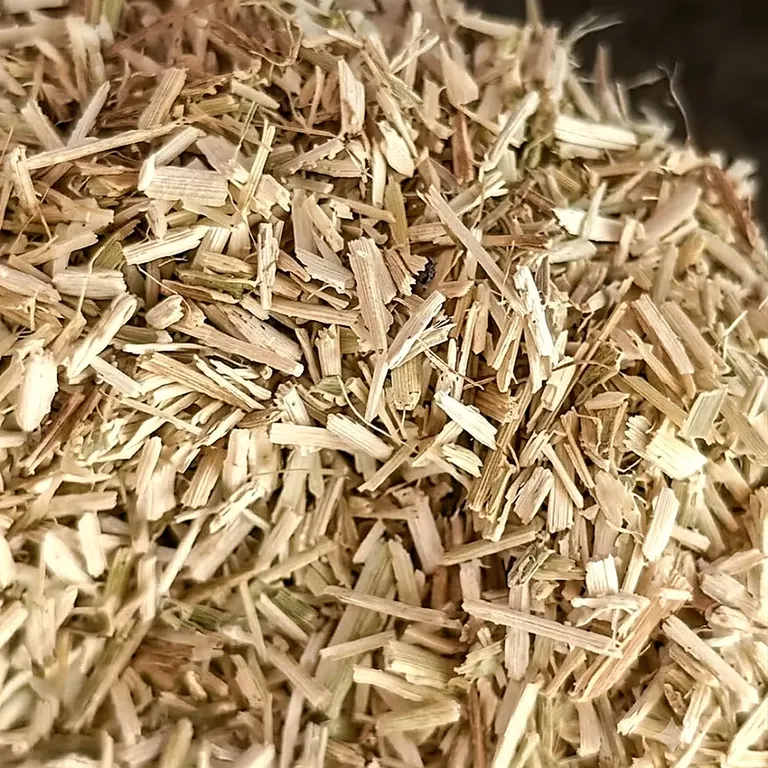 Graded hemp shives in close detail